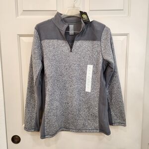 NWT Champion Boys XL Gray Knit Fleece Quarter Zip Pullover Youth Everyday School